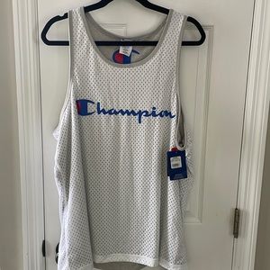 Champion Reversible Mesh Tank White Gray XL NWT